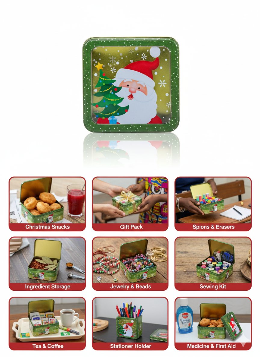 CHRISTMAS THEMED METAL STORAGE CONTAINERS Image