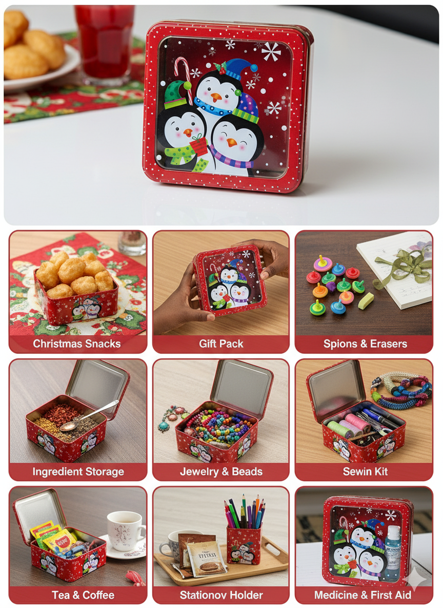 CHRISTMAS THEMED METAL STORAGE CONTAINERS second image