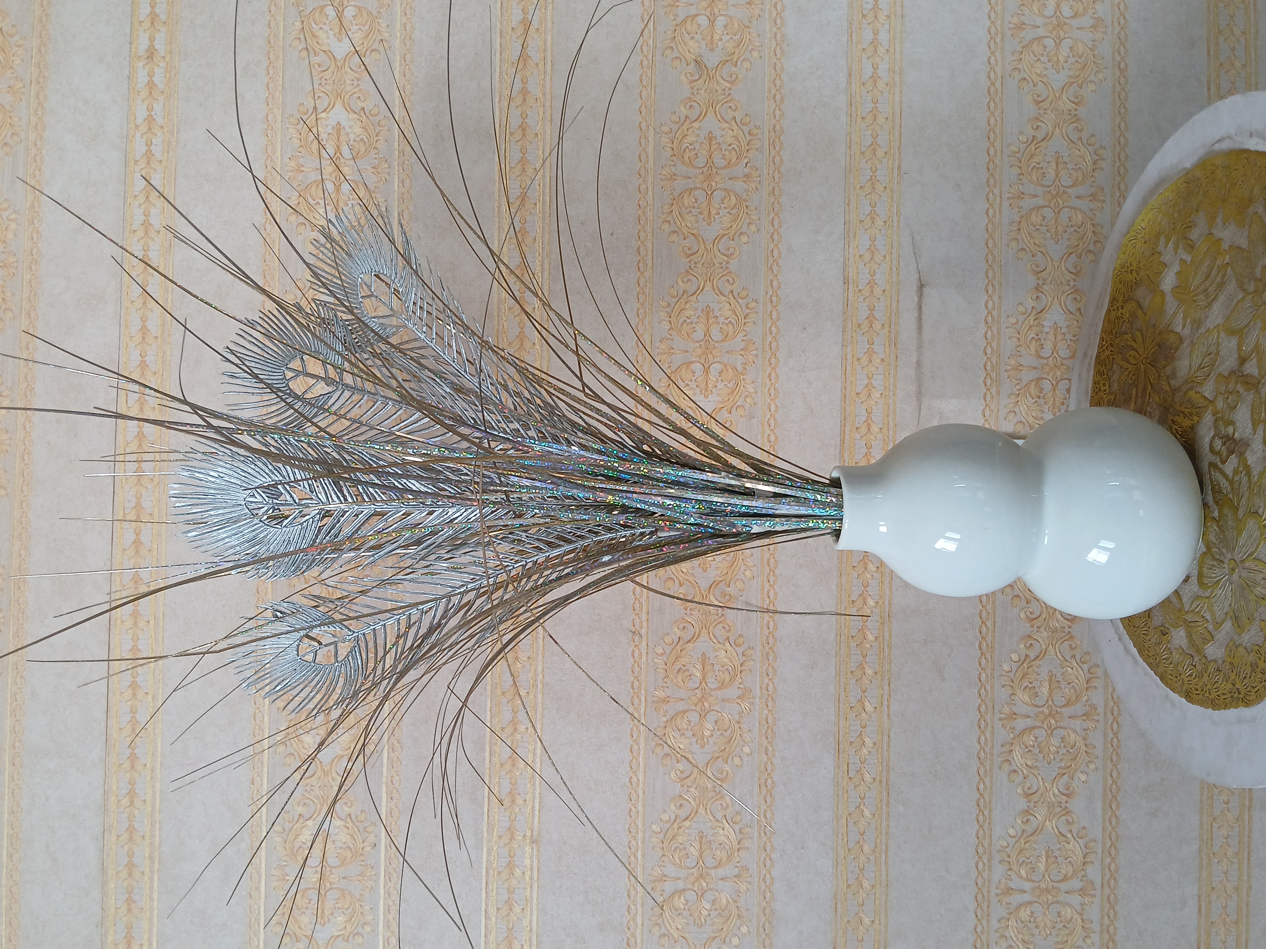 Artificial Reeds in Ceramic Vase Image