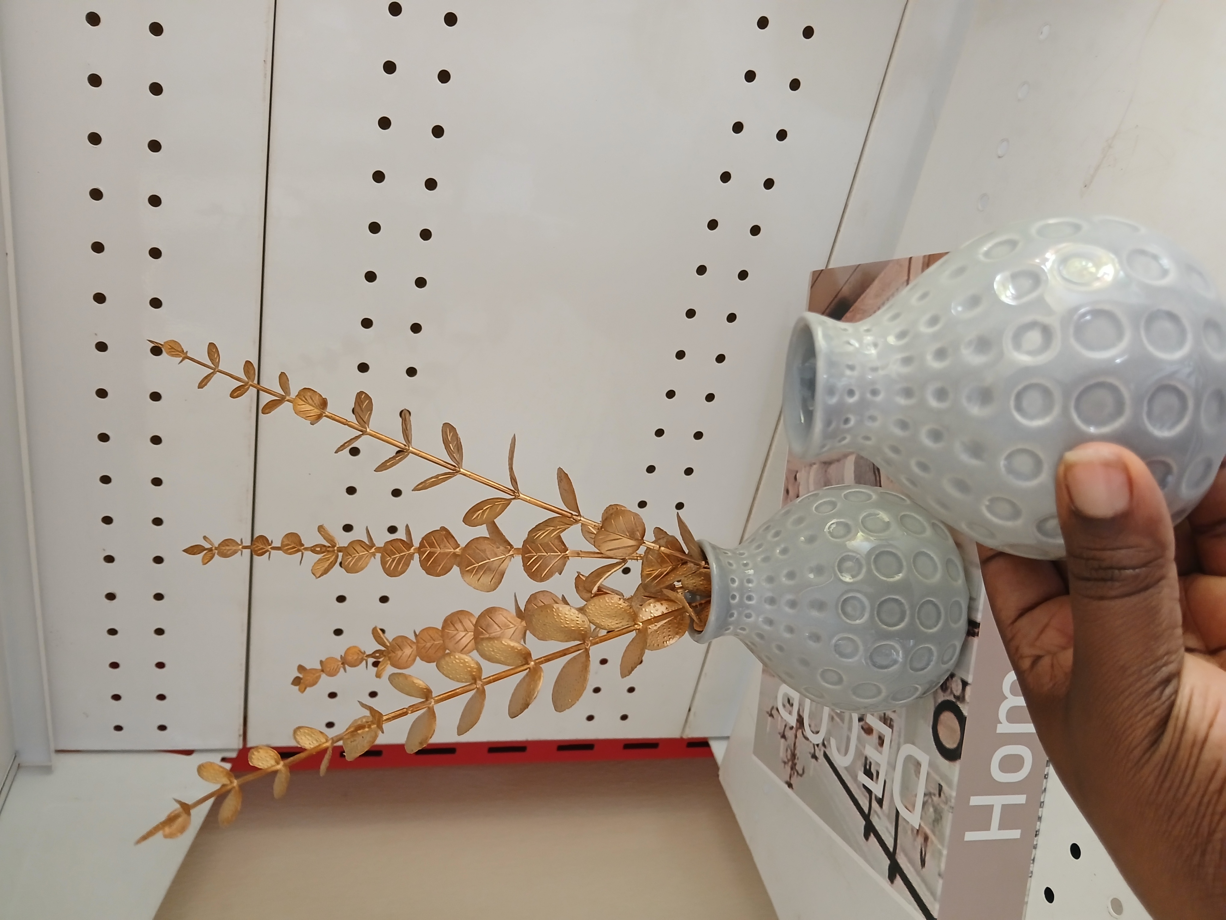 Ceramic Vase + Gold Eucalyptus image