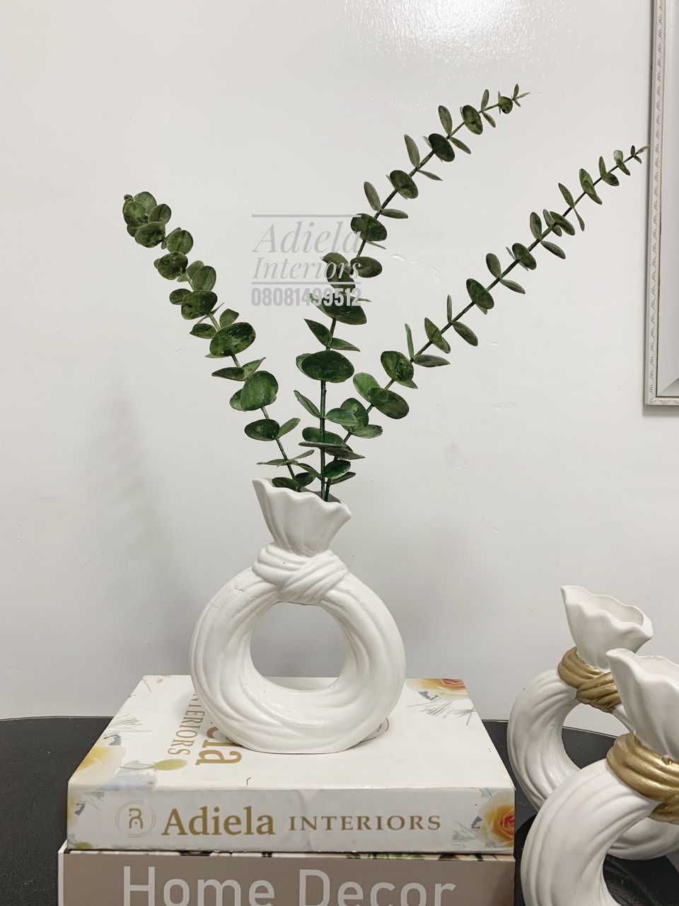 Knotted Donut Vase + Eucalyptus Flower image