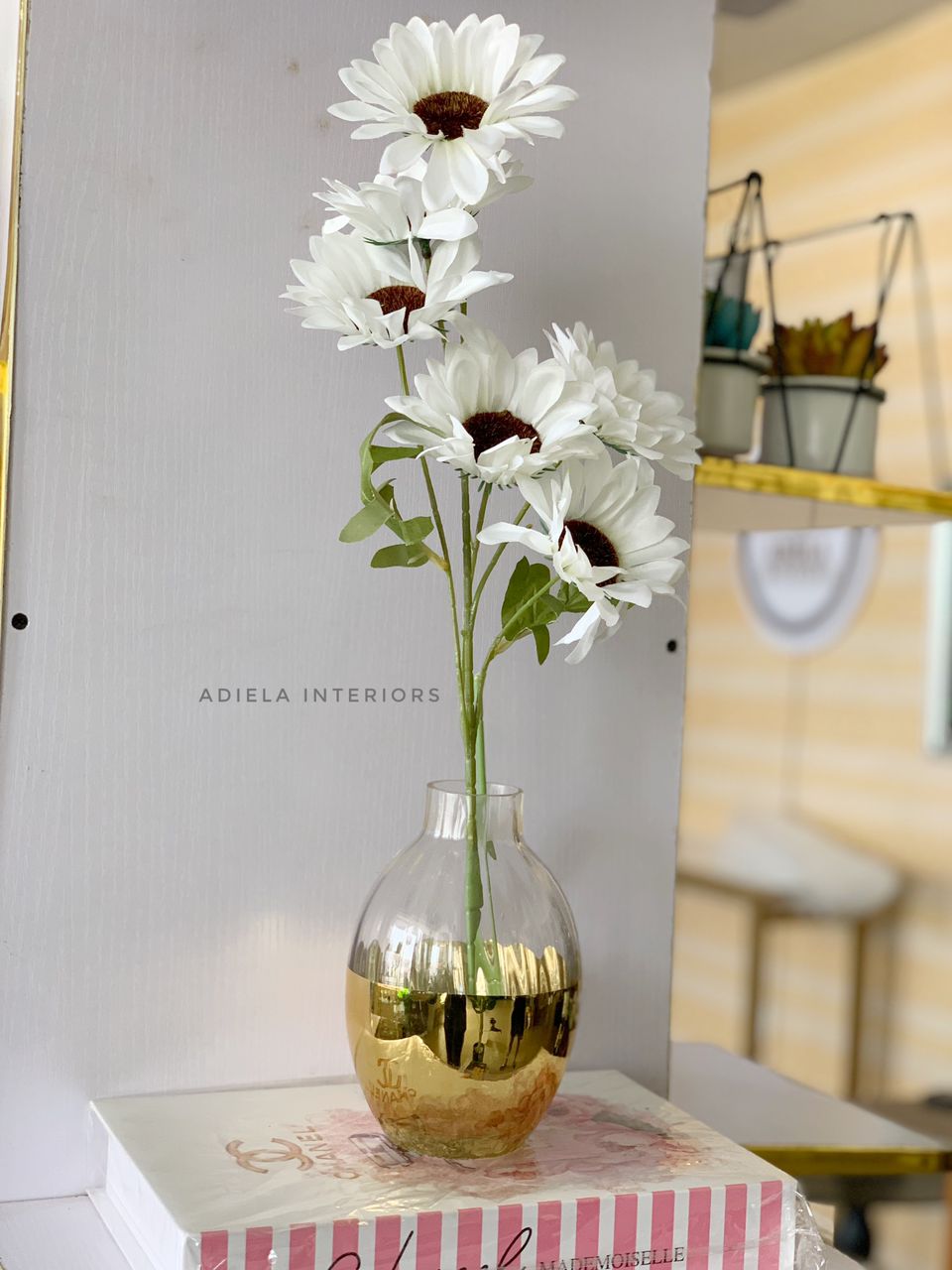 Sunflower In Glass Vase image
