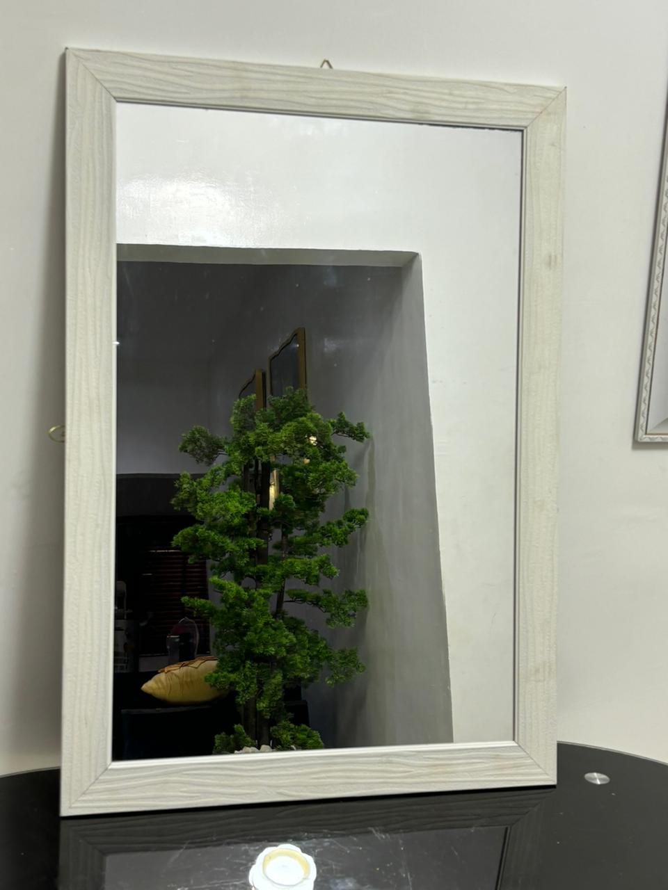 White Frame Console Mirror second image