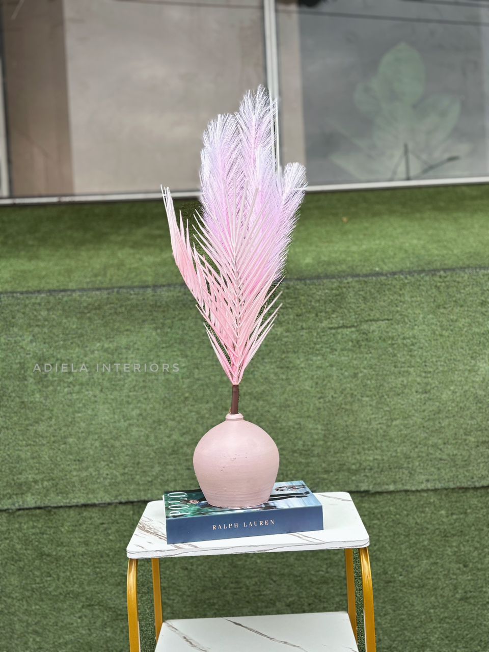 Artificial Feathers+ Pampass in ceramic pot second image