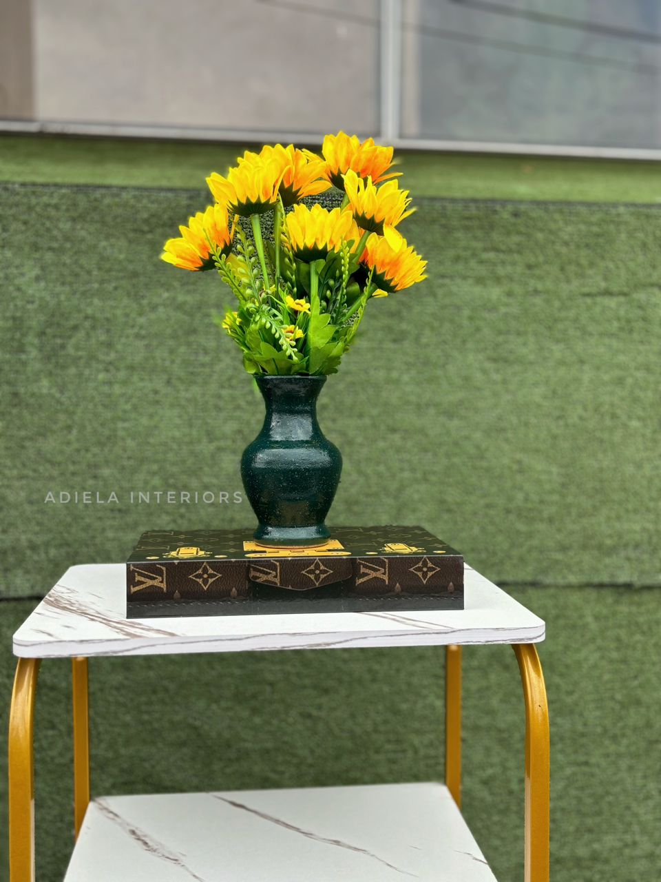 Artificial Sunflower in ceramic pot image