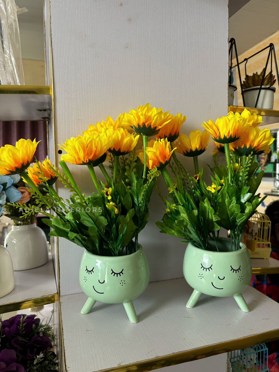 Sunflower In Smily Face Vase second image