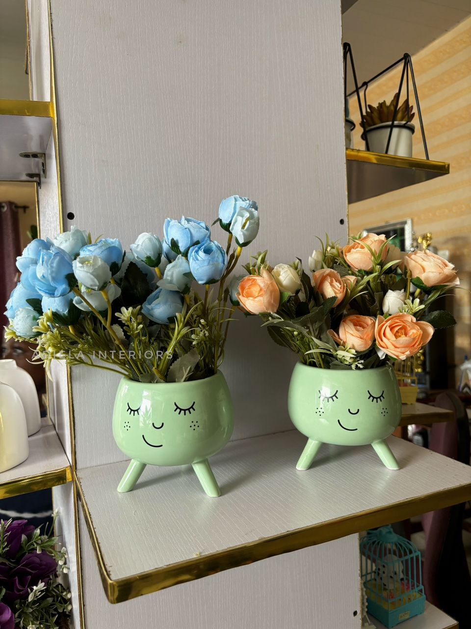 Peony Flower In Smily Face Vase second image