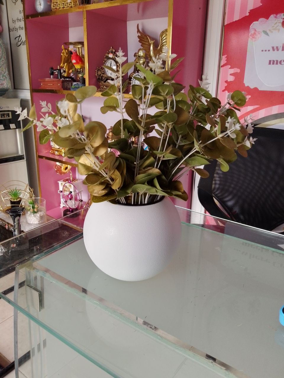 Eucalyptus Flower In Plastic Table Planter image