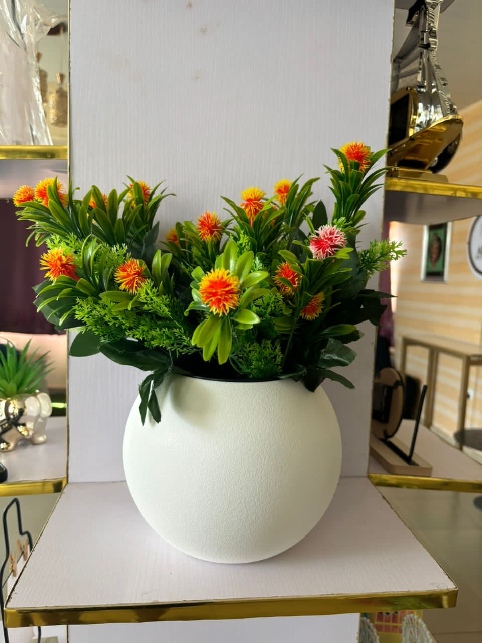 Artificial Flower In Plastic Table Planter image
