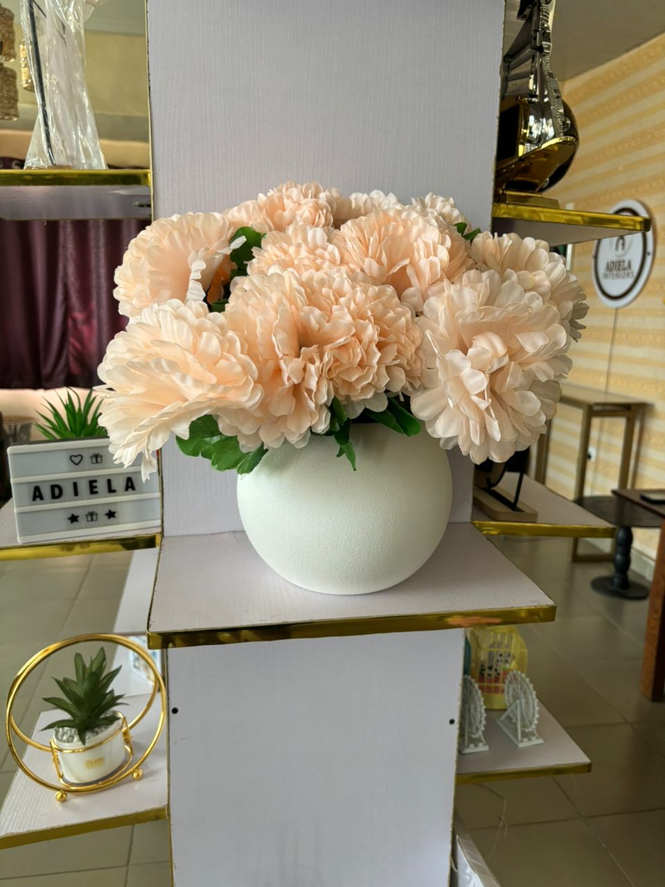 Artificial Flower In Plastic Table Planter second image