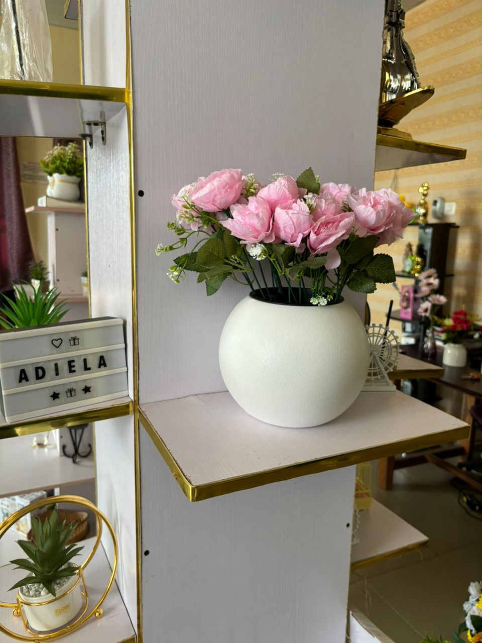 Artificial Flower In Plastic Table Planter second image