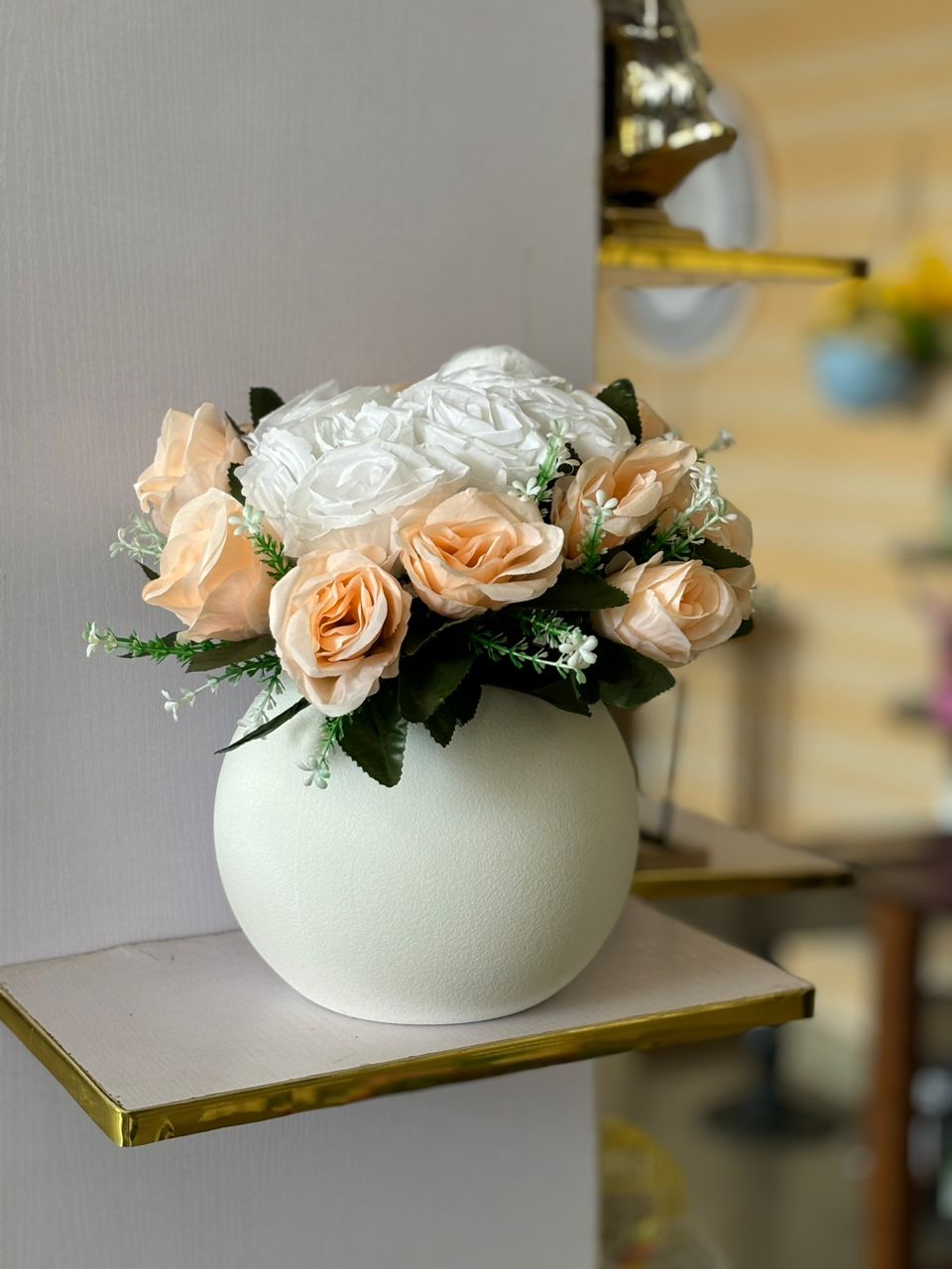 Artificial Flower In Plastic Table Planter second image