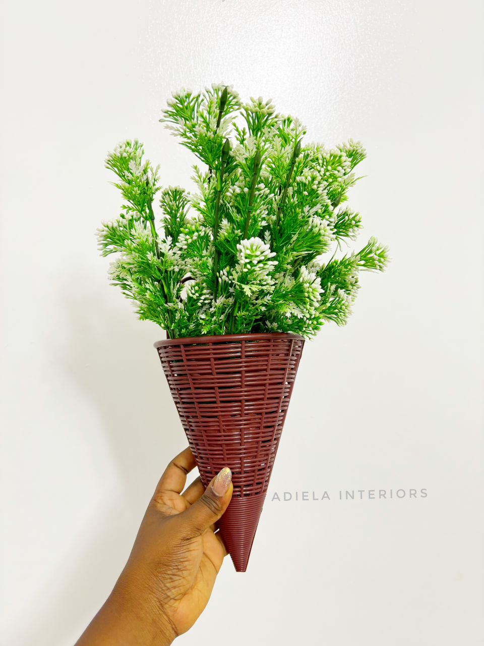 Artificial Flower In Plastic Wall Vase image