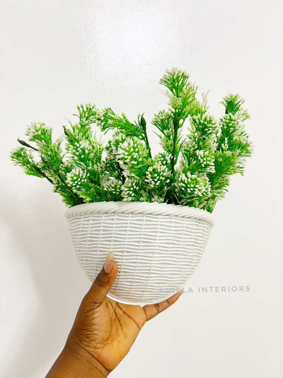 Artificial Flower In Plastic Wall Vase image