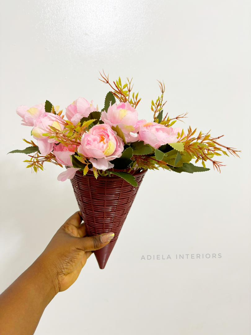 Artificial Flower In Plastic Wall Vase second image