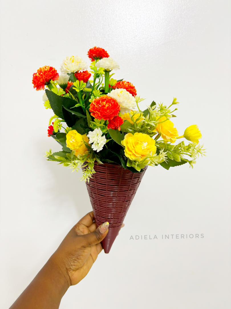 Artificial Flower In Plastic Wall Vase second image