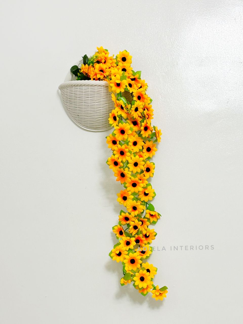 Artificial Dropping Sunflower In Plastic Wall Vase second image