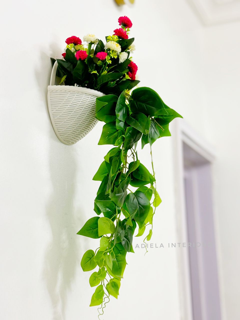 Artificial Flower In Plastic Wall Vase second image