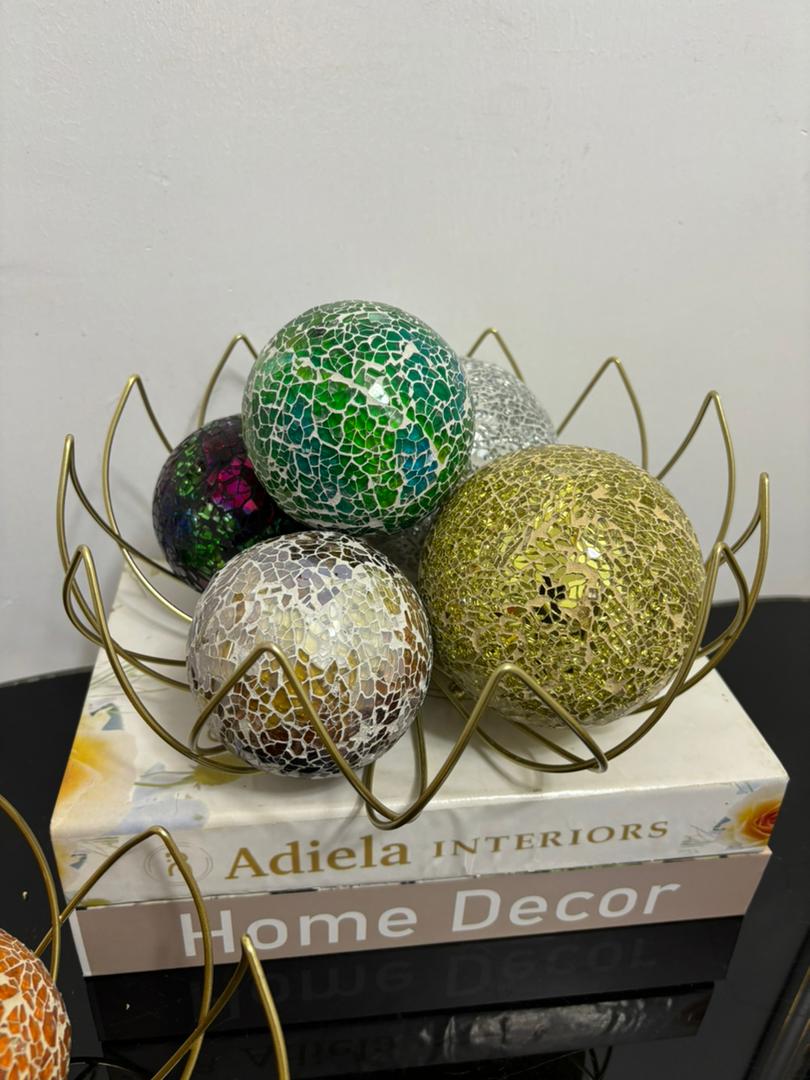 Mosaic Decorative Balls In Table Tray image