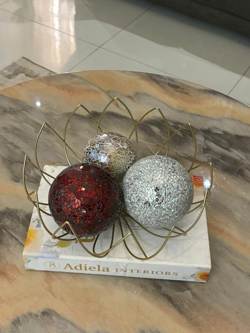 Mosaic Decorative Balls In Table Tray image