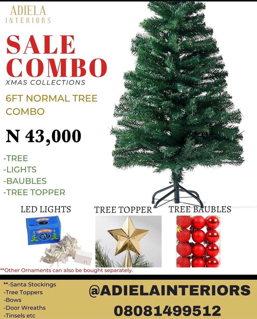 6ft Artificial Christmas Tree Combo image