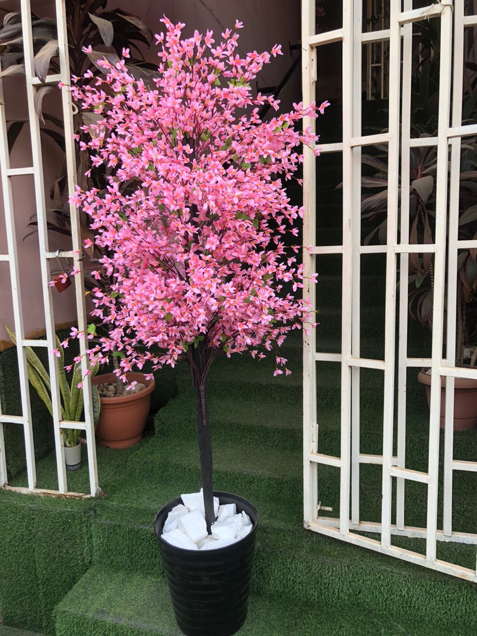 Artificial Blossom Tree In Plastic planter second image