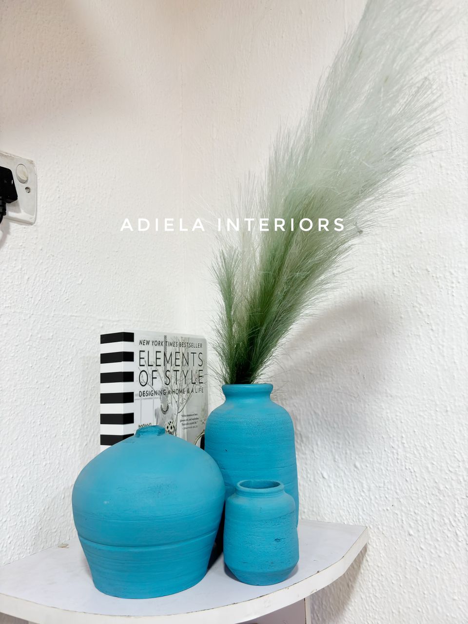 3pcs Ceramic Vase With Pampass Grass image