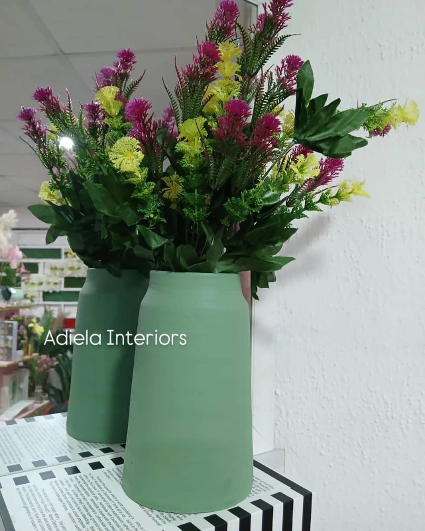 Artificial Flower In Ceramic Vase image