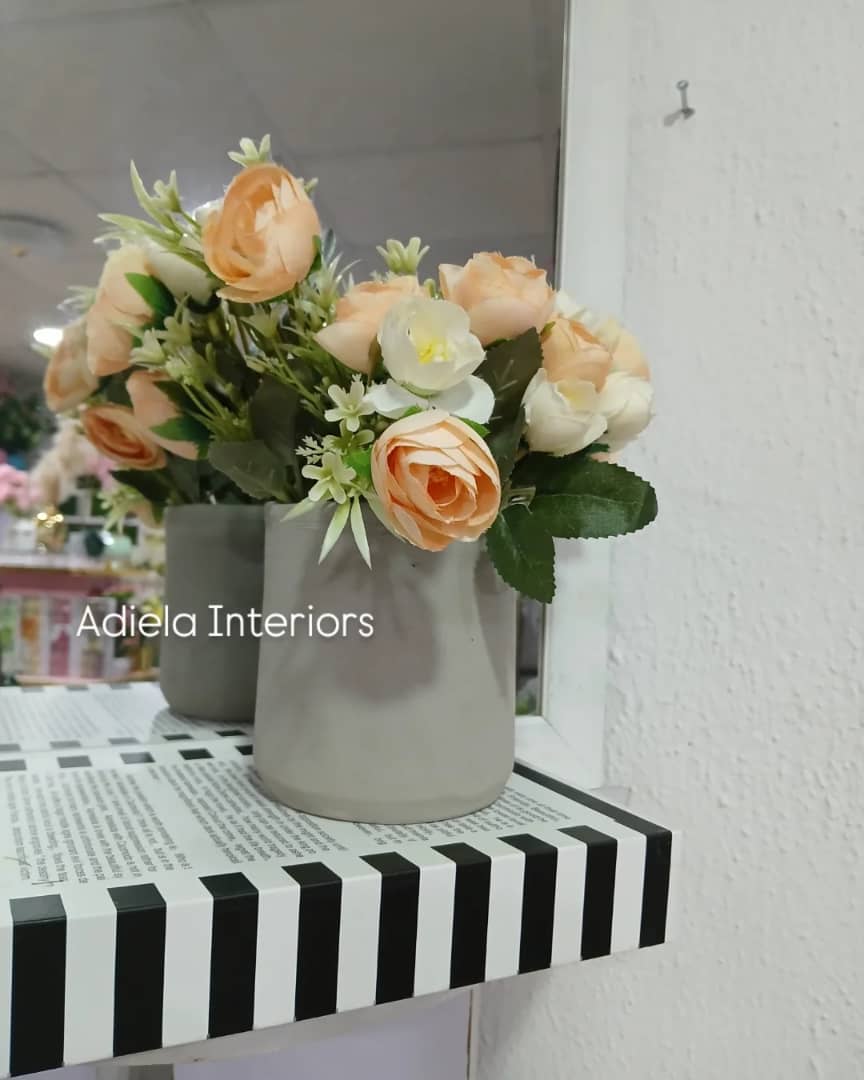 Artificial Flower In Ceramic Vase image