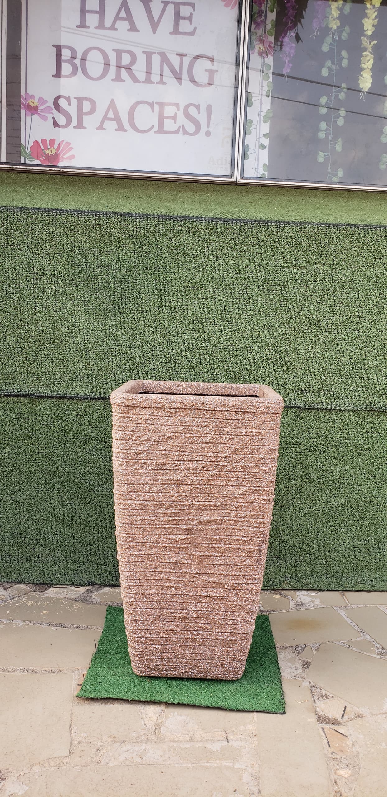 45cm Tall Plastic Slate Effect Garden Patio Planter second image