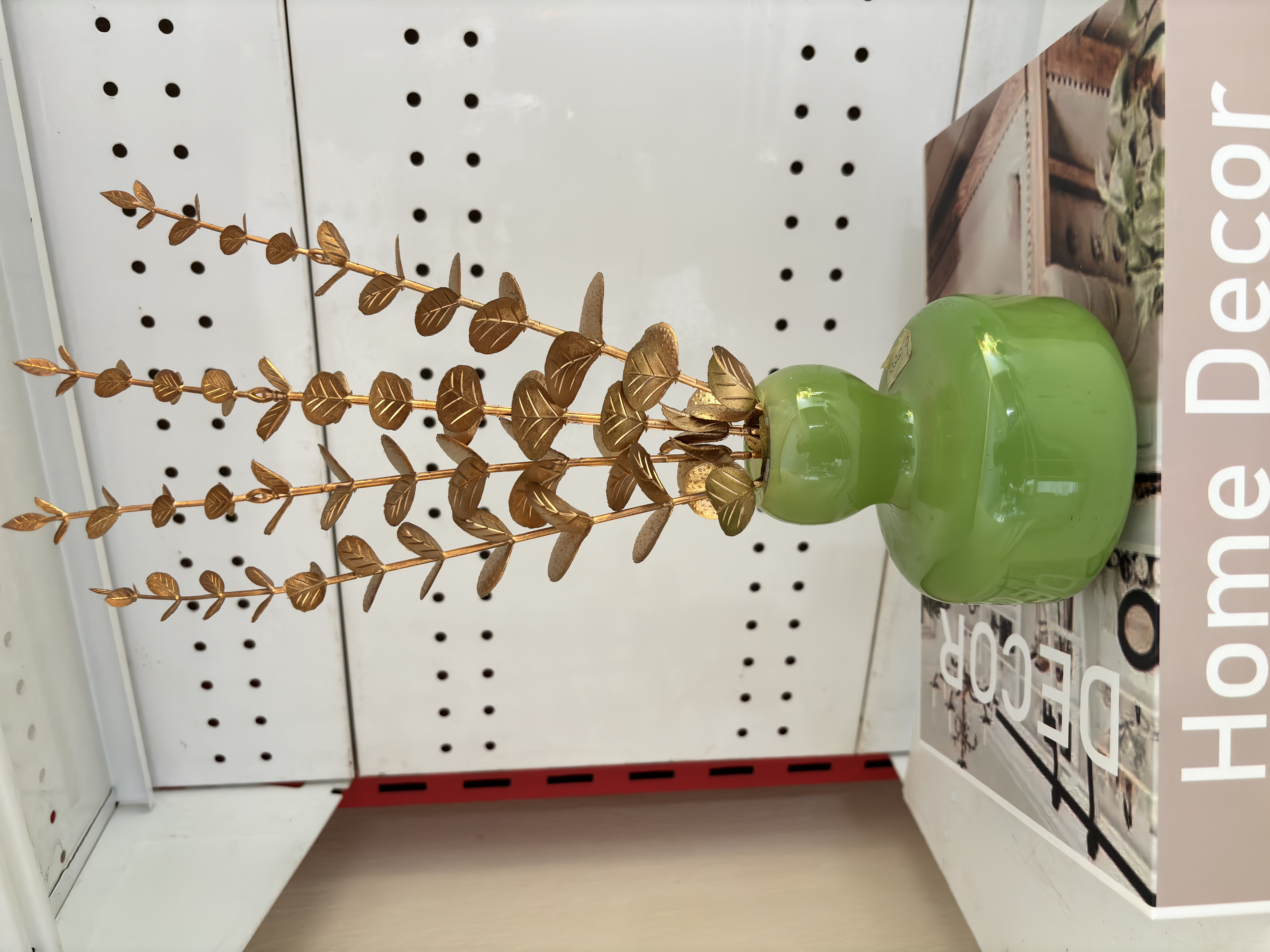 Gold Eucalyptus Stalks in Glass Vase image