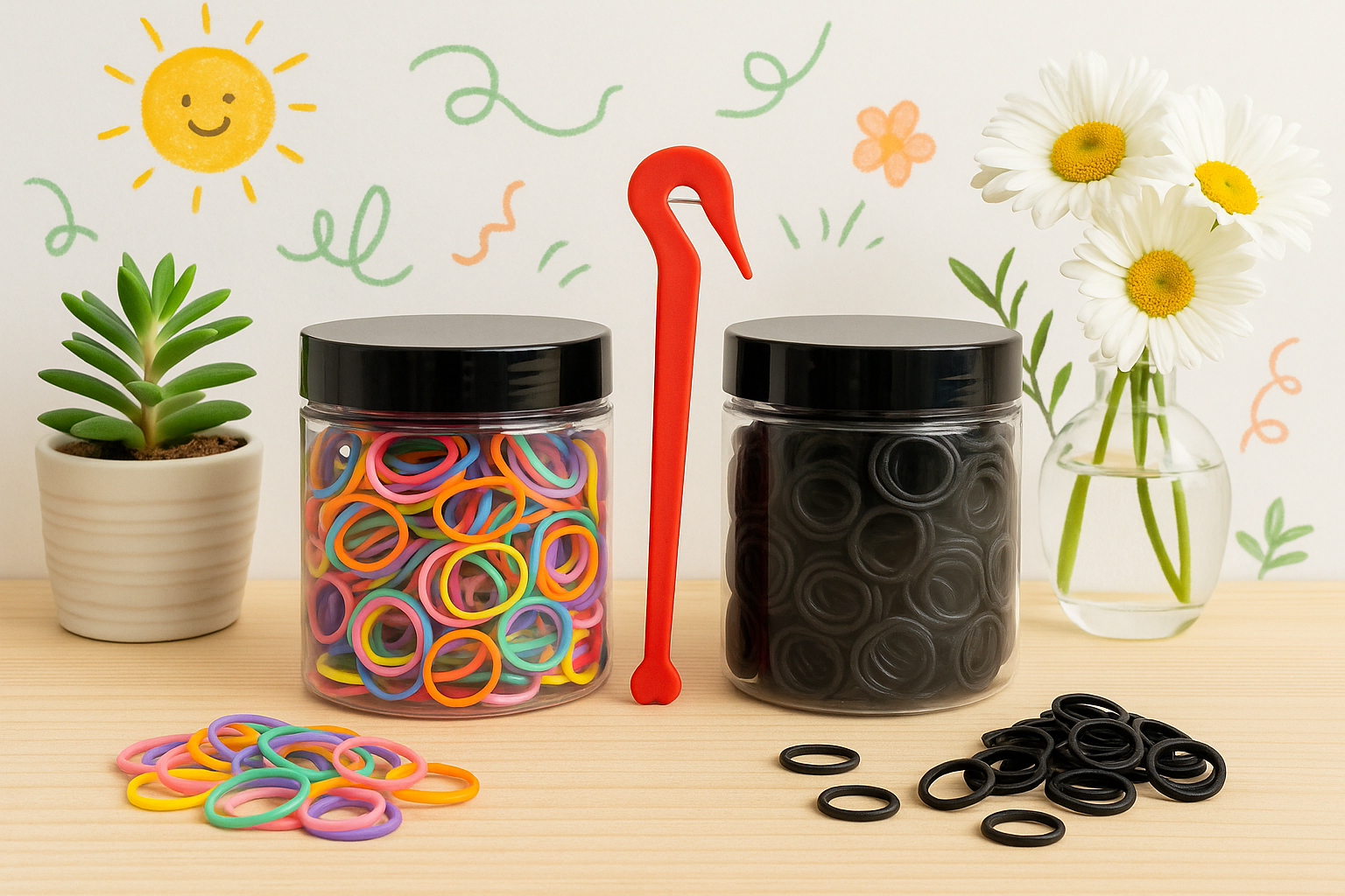 Elastic hair rubber bands image