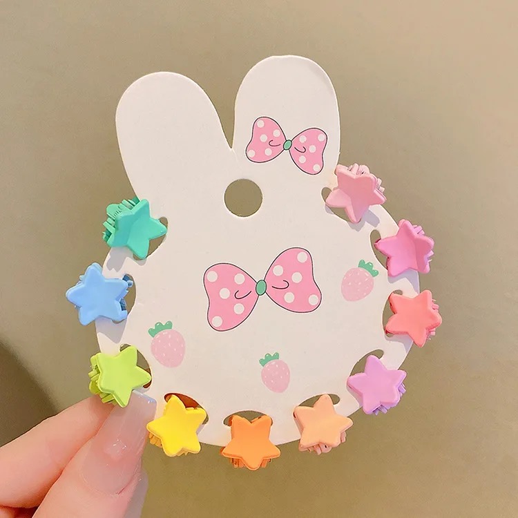 Children mini hair claw clips with hair tie image