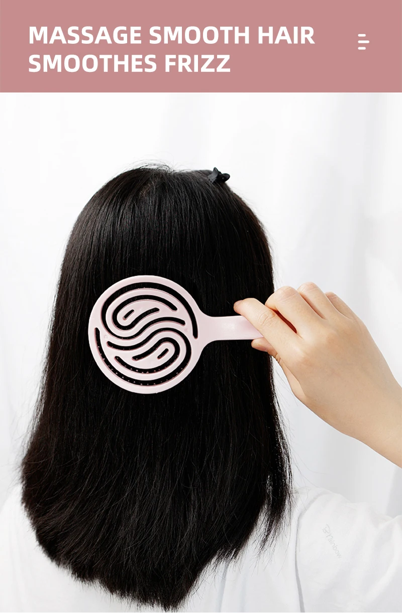 Hollow out detangling and scalp massage brush for all hair types image