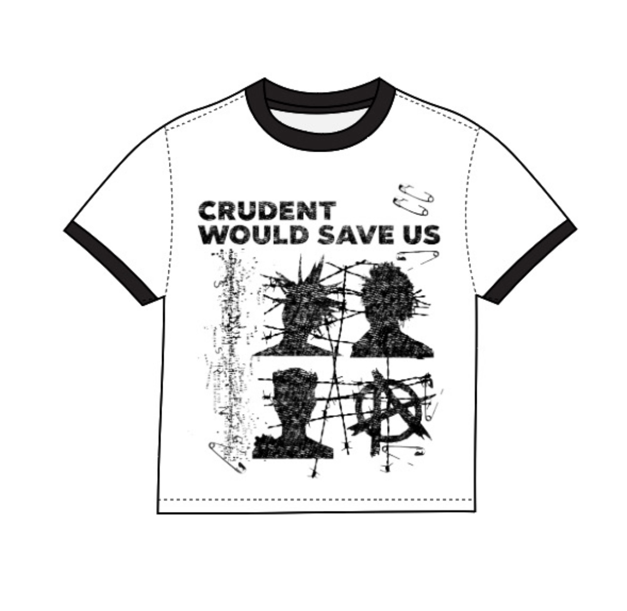 CWSU RINGER TEE(white and black) image