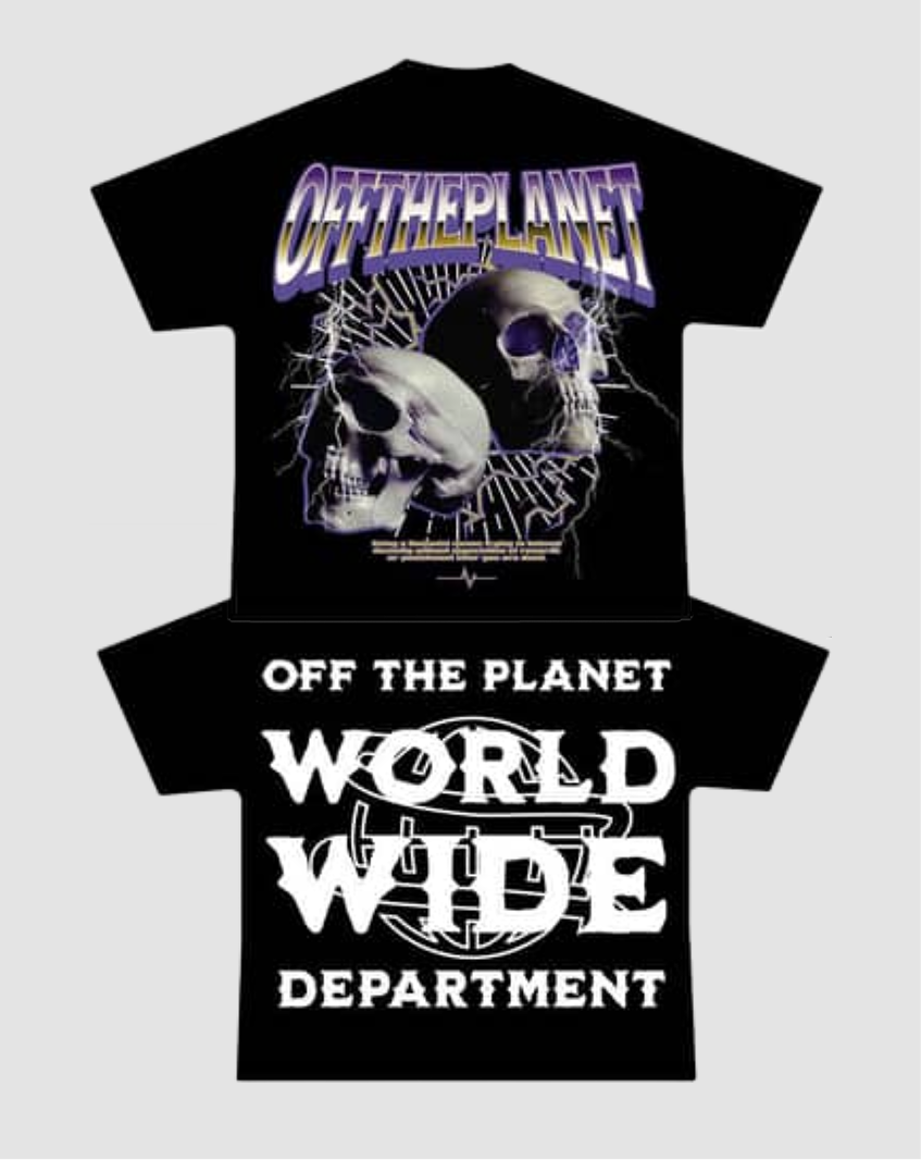 OFF THE PLANET SKULL SHIRT BLACK image