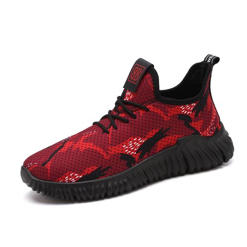 Men Fashion Breathable Sport Running Shoes-H192-Red image