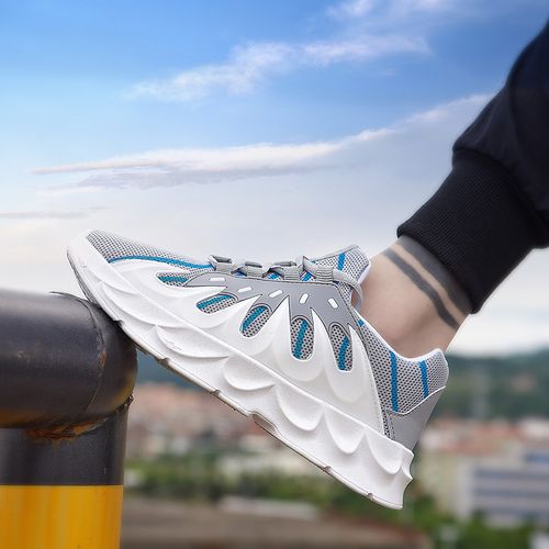 Men Running Shoes Fashion Sneakers Lace Up - white Image