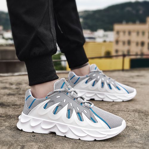 Men Running Shoes Fashion Sneakers Lace Up - white Image