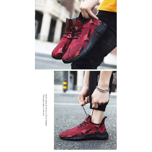 Men Fashion Breathable Sport Running Shoes-H192-Red Image