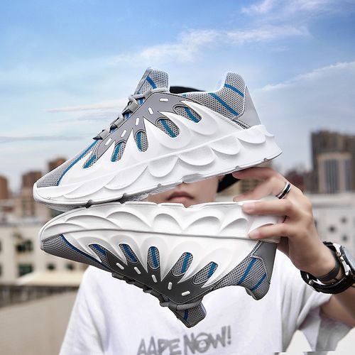 Men Running Shoes Fashion Sneakers Lace Up - white Image