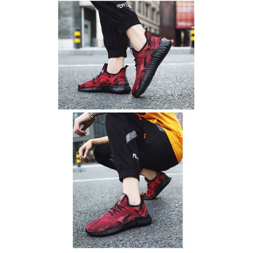Men Fashion Breathable Sport Running Shoes-H192-Red Image