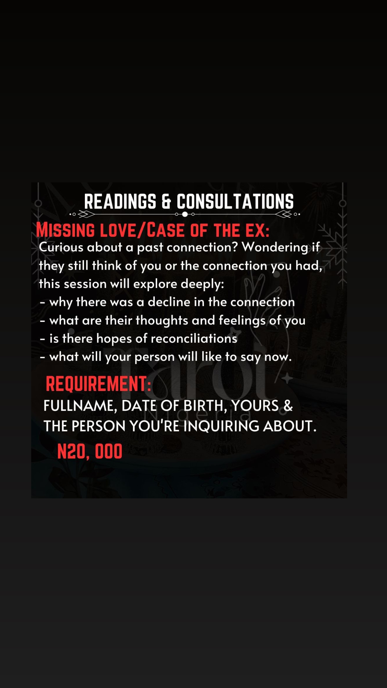 ALL READINGS Read before booking (This Reading will be sent on Telegram)