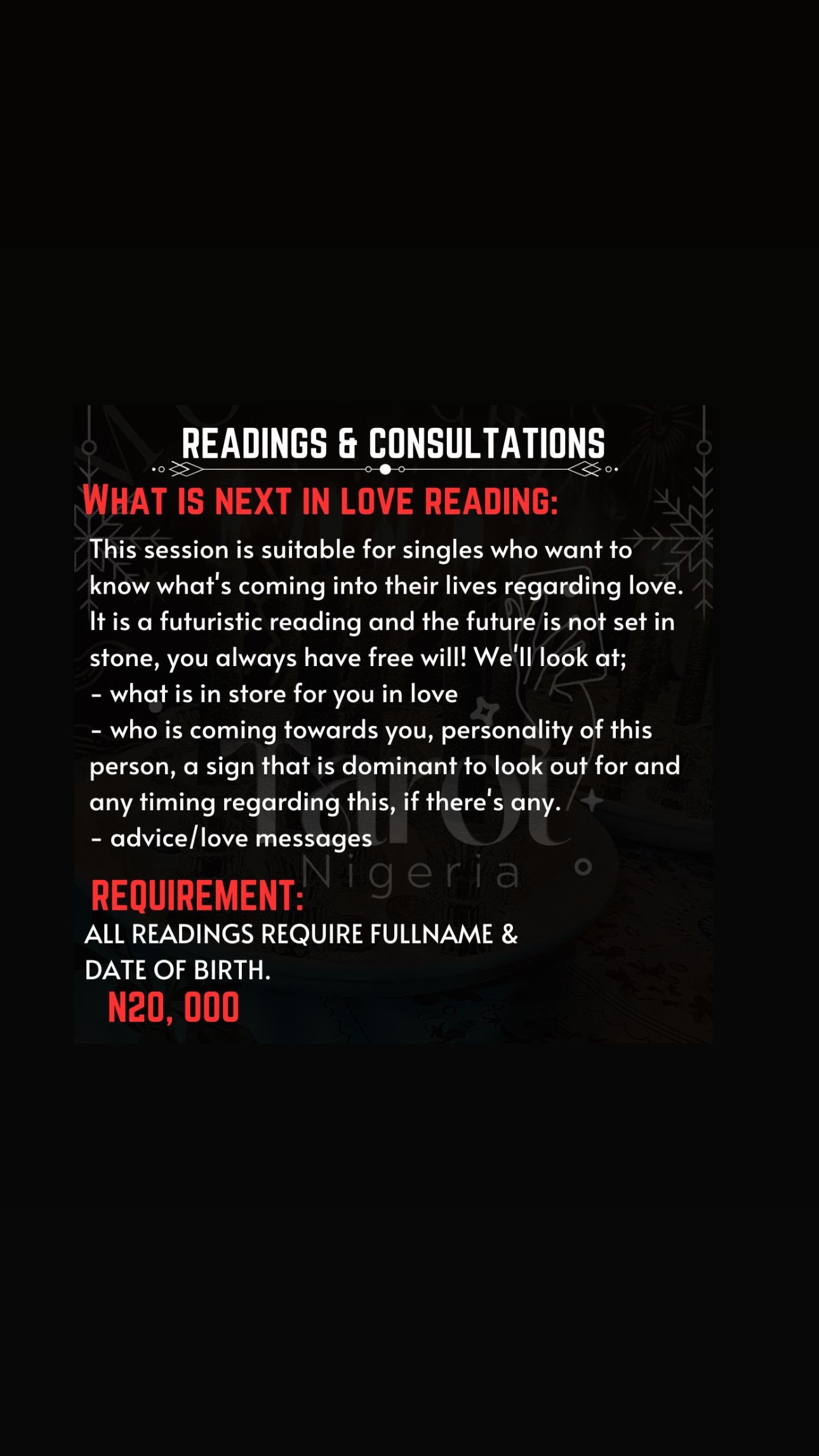 ALL READINGS Read before booking (This Reading will be sent on Telegram)