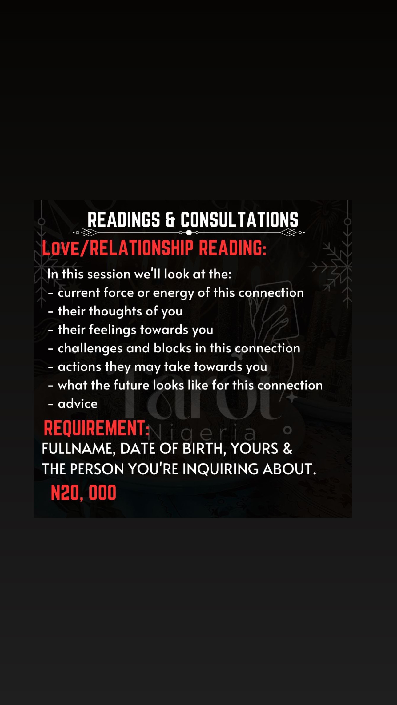 ALL READINGS Read before booking (This Reading will be sent on Telegram)