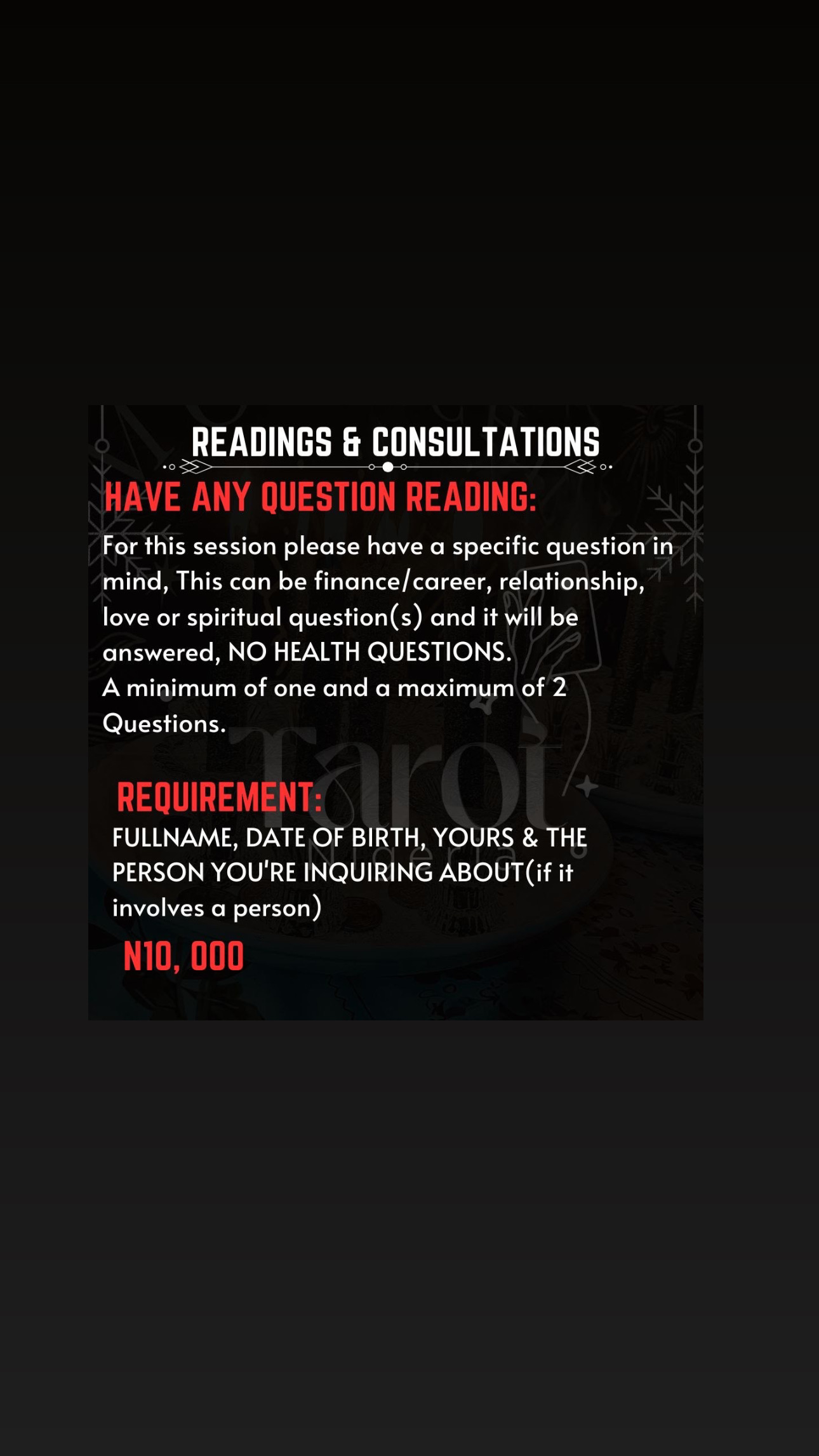ALL READINGS Read before booking (This Reading will be sent on Telegram)