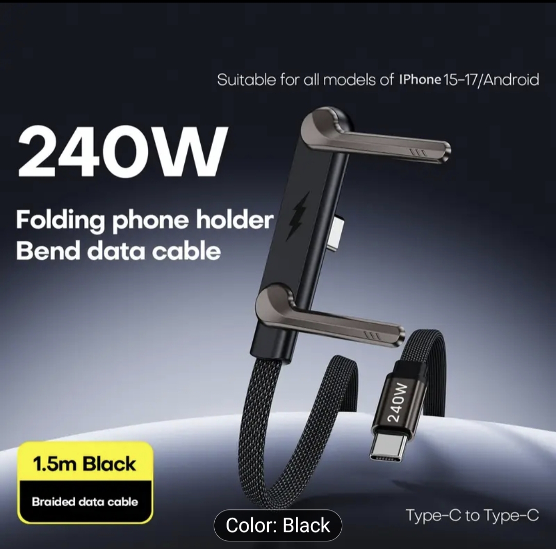 240W Folding phone holder Bend data cable image