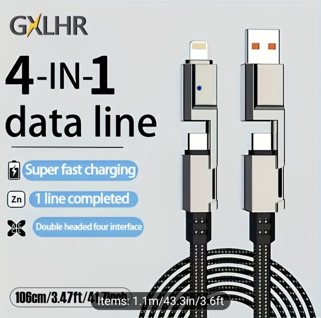 GXLHR a 4-In-1 fast charging cable image