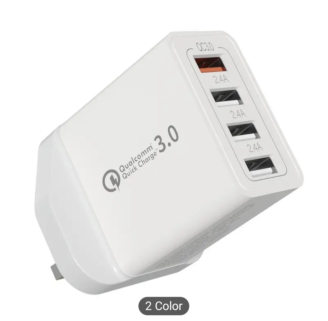 4 Port USB A QC3.0 Super Fast Charger image