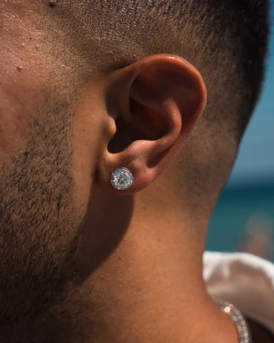 MOISSANITE HALO STUDS image